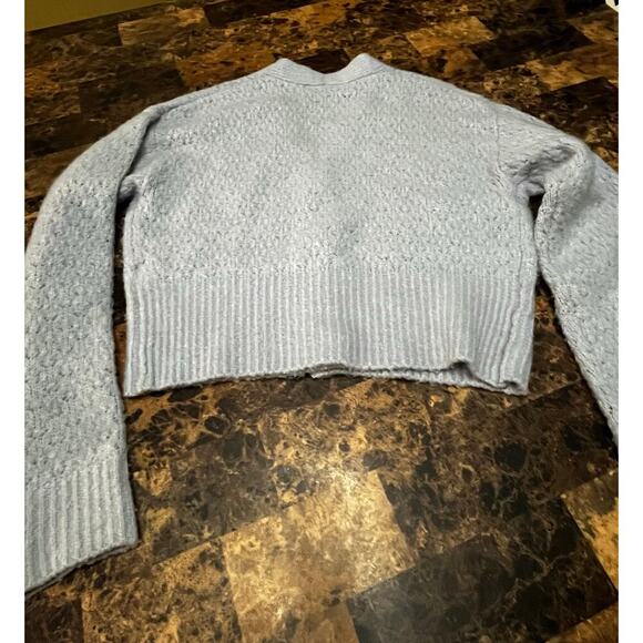 Women's Light Blue Cardigan Sweater - Picture 6 of 11